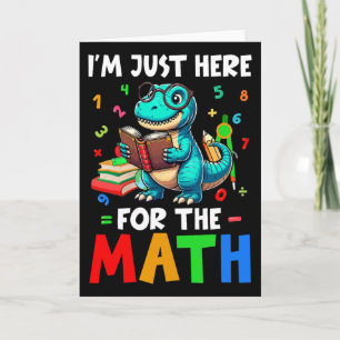 Hier voor de wiskunde Schattige T-rex Telt nummer  Kaart