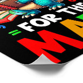 Hier voor de wiskunde Schattige T-rex Telt nummer  Poster (Hoek)