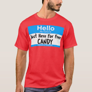 Hier voor gratis Snoep Nametag Halloween Mannen Co T-shirt