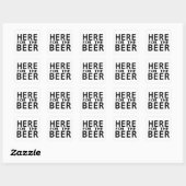 Hier voor het bier eenvoudige zwart witte stickers (Vel)
