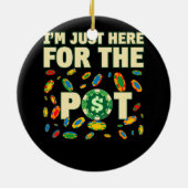 Hier voor het casino van de Pot Poker Lover Kaart Keramisch Ornament (Achterkant)
