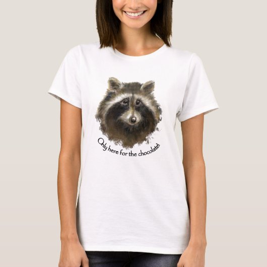 Hier voor het Chocolade, het Cute Raccoon, het Die T-shirt (Voorkant)