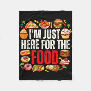 Hier voor het eten grappige foodie humor snacklief fleece deken