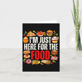 Hier voor het eten grappige foodie humor snacklief kaart