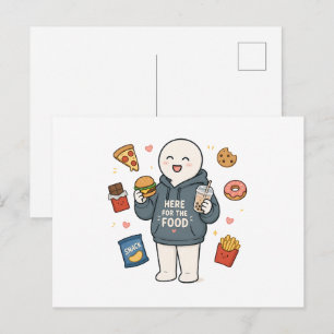 Hier voor het eten Grappige Foodie Meme Briefkaart