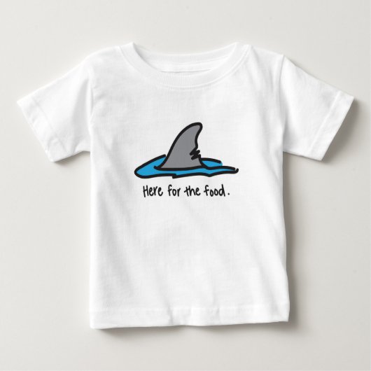 "Hier voor het eten" Shark T-shirt (Voorkant)