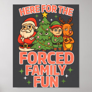 Hier voor het gedwongen familiefun Kerstman hert Poster