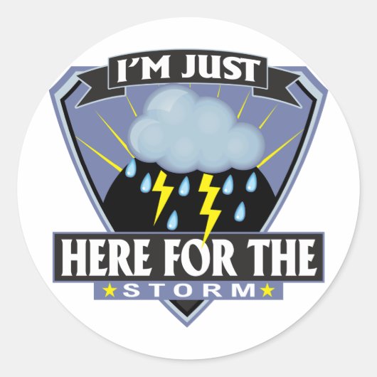 Hier voor het Storm Ronde Sticker (Voorkant)