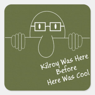 Hier voor hier Cool - Kilroy was Vierkante Sticker