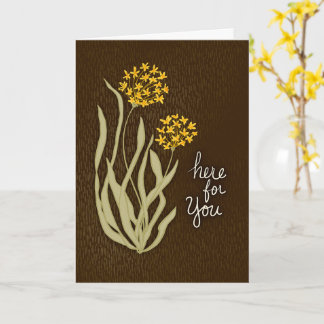 Hier voor Jou Handlettered Gele Wilde Bloem Kaart