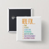 Hier voor nu vierkante button 5,1 cm (Voorkant /achterkant)