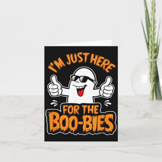 Hier voor The Boo-bies Ghost Grappig Stout Kaart (Voorkant)