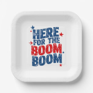 Hier voor The Boom 4 juli Patriottisch Papieren Bordje