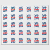 Hier voor The Boom 4th of July Patriottisch Cadeaupapier (Vlak)