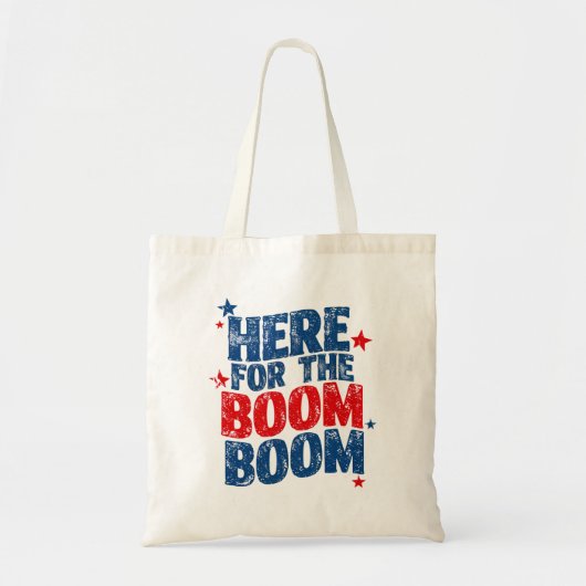 Hier voor The Boom 4th of July Patriottisch Tote Bag (Voorkant)