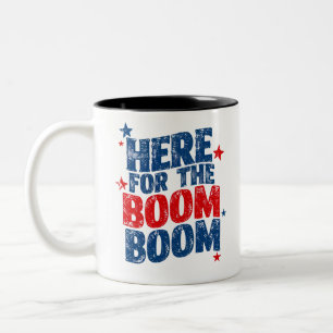 Hier voor The Boom 4th of July Patriottisch Tweekleurige Koffiemok