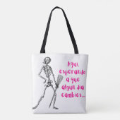 Hier wachtend tot je meme verandert tote bag (Achterkant)