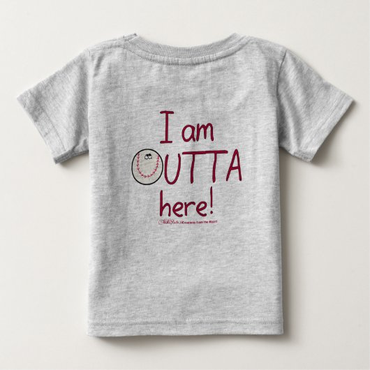 Hier weg! honkbalpersonage (Achterkant)