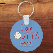 Hier weg! honkbalpersonage sleutelhanger (Voorkant)