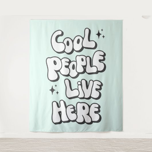 Hier wonen coole mensen wandkleed (Voorkant)
