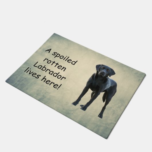 Hier woont een geroomde labrador deurmat (Schuin)