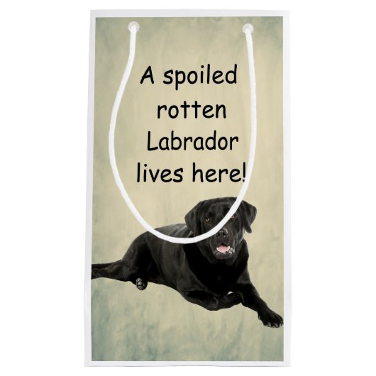Hier woont een geroomde labrador klein cadeauzakje (Voorkant)