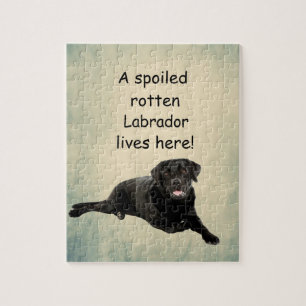 Hier woont een geroomde labrador legpuzzel
