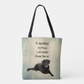 Hier woont een geroomde labrador tote bag (Achterkant)