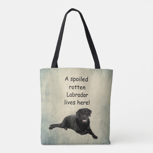 Hier woont een geroomde labrador tote bag (Achterkant)