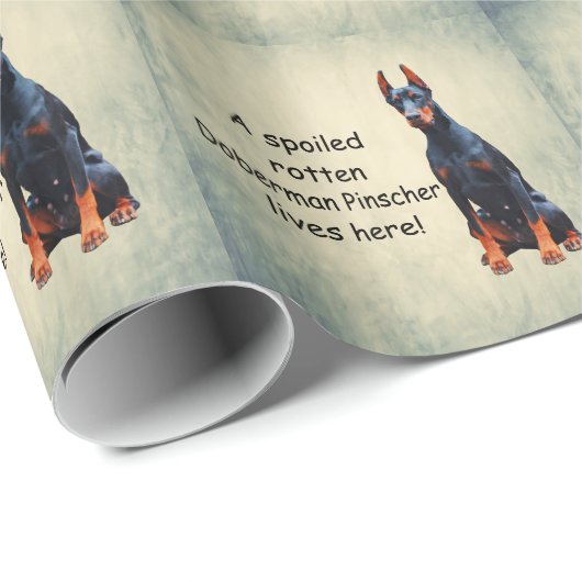 Hier woont een gesteggel, Rotten Doberman Pinscher Cadeaupapier (Rol Hoek)