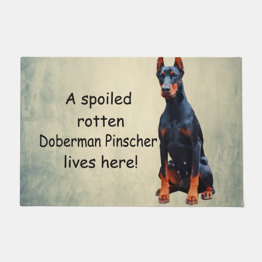 Hier woont een gesteggel, Rotten Doberman Pinscher Deurmat (Voorkant)
