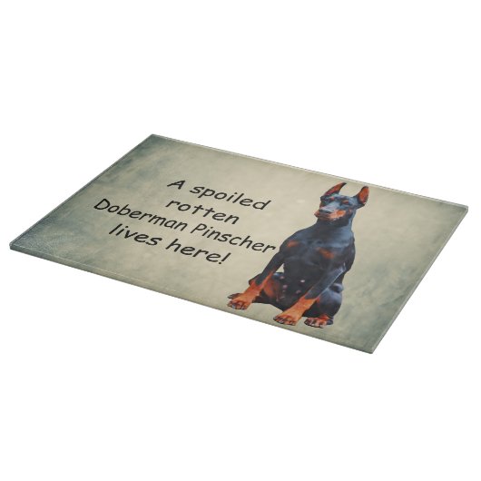 Hier woont een gesteggel, Rotten Doberman Pinscher Snijplank (Hoek)