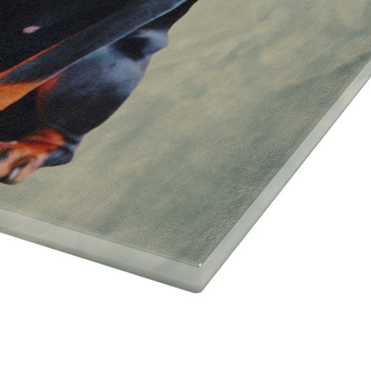 Hier woont een gesteggel, Rotten Doberman Pinscher Snijplank (Hoek)