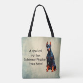 Hier woont een gesteggel, Rotten Doberman Pinscher Tote Bag (Achterkant)