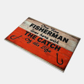 Hier woont een goede visser deurmat (Schuin)