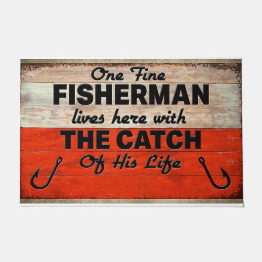 Hier woont een goede visser deurmat (Voorkant)