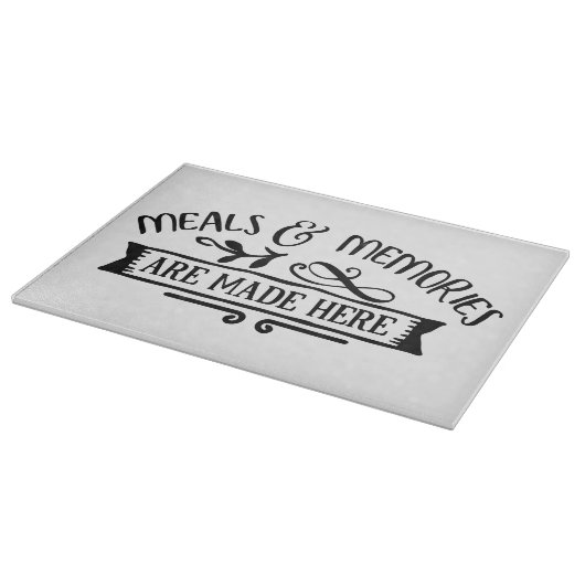 Hier worden maaltijden en herinneringen gemaakt snijplank (Hoek)