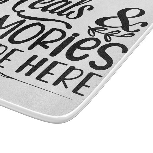 Hier worden maaltijden en herinneringen gemaakt snijplank (Hoek)