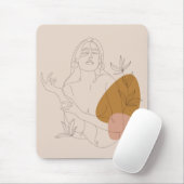 Hier zie je minimalistisch lint. Style Boho. Muismat (Met muis)