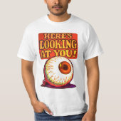 Hier zie je, Retro Eyeball White T-Shirt (Voorkant)