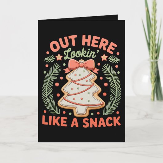 Hier ziet het eruit als Snack Debbie Cakes Kerstmi Kaart (Voorkant)
