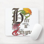 Hier zijn Dragons Mousepad Muismat (Met muis)