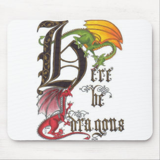 Hier zijn Dragons Mousepad Muismat