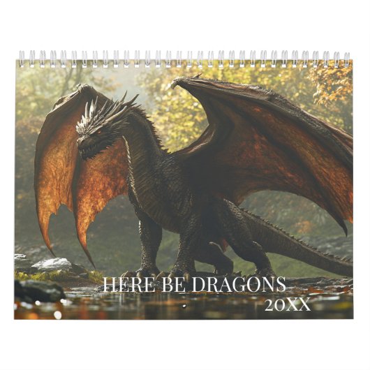 Hier zijn Draken Elk Jaar Fantasy Kalender (Hoes)