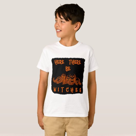 Hier zijn er heksen Kinder T-shirt (Voorkant volledig)