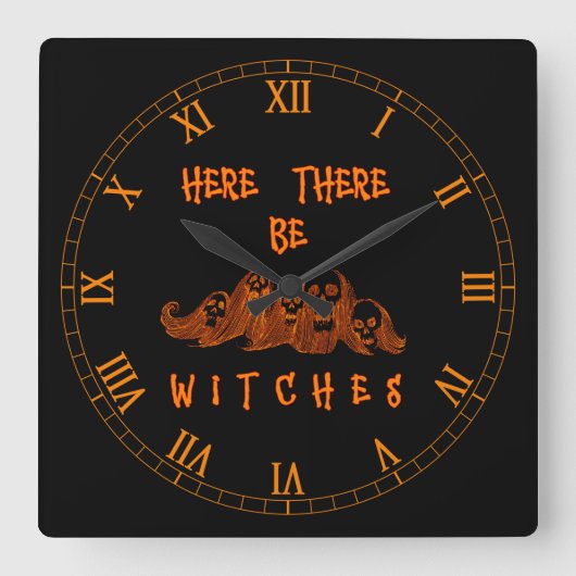 Hier zijn er heksen vierkante klok (Voorkant)