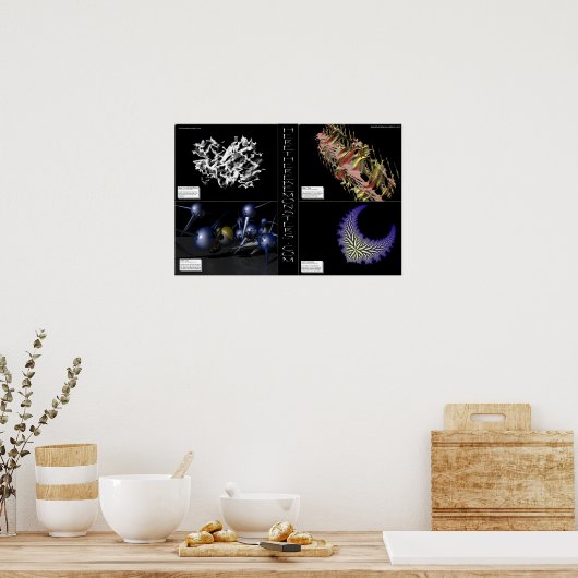 Hier zijn er monsters 4 pack poster (Keuken)