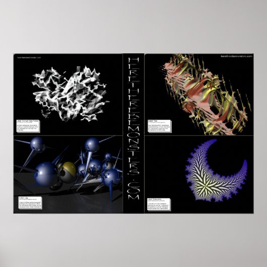 Hier zijn er monsters 4 pack poster (Voorkant)