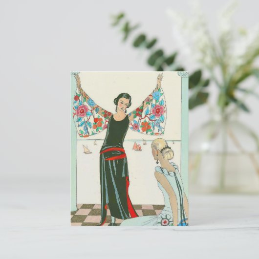 Hier zijn mijn wensen van George Barbier Briefkaart (Staand voorkant)