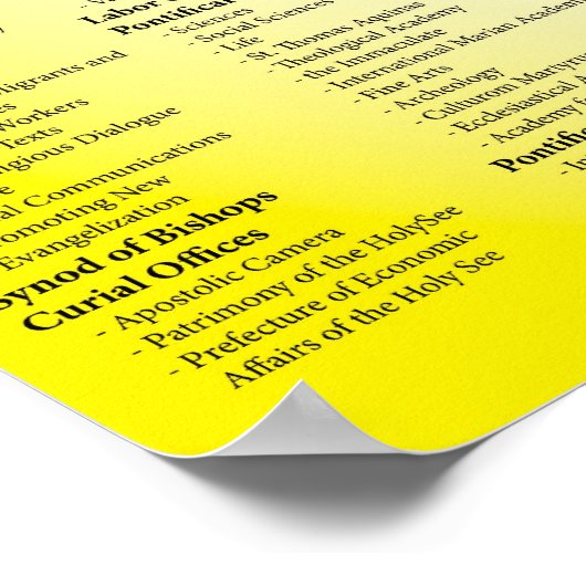 Hiërarchie van de katholieke kerk poster (Hoek)